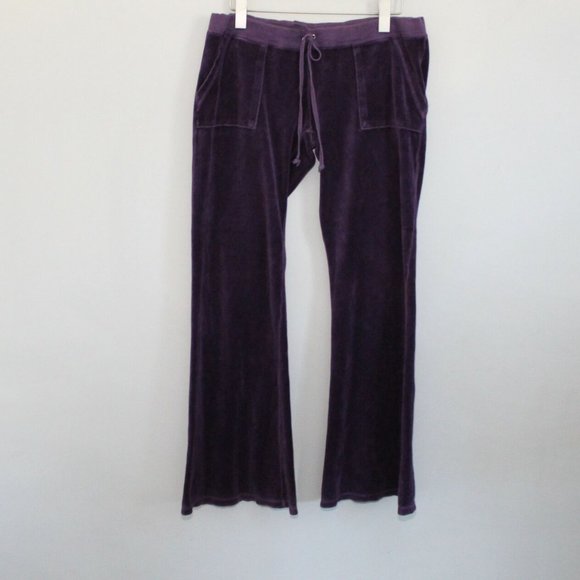 Juicy Couture Y2K Short Sleeve Velour Set Jacket Pants Purple Size Large H11834 - Picture 7 of 11